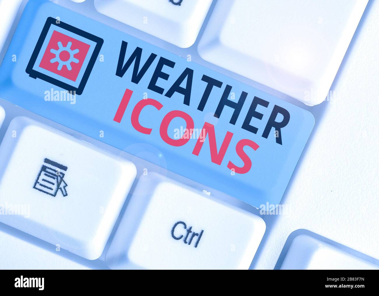Handwriting text Weather Icons. Conceptual photo Plotted on a synoptic