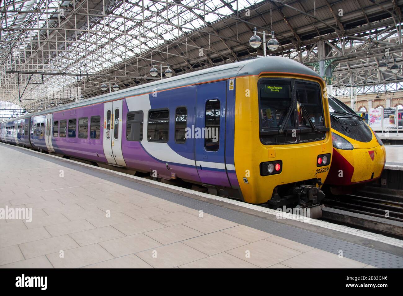 Northern Trains Class 323 electric multiple-unit train at Piccadilly Station, Manchester, England Stock Photo