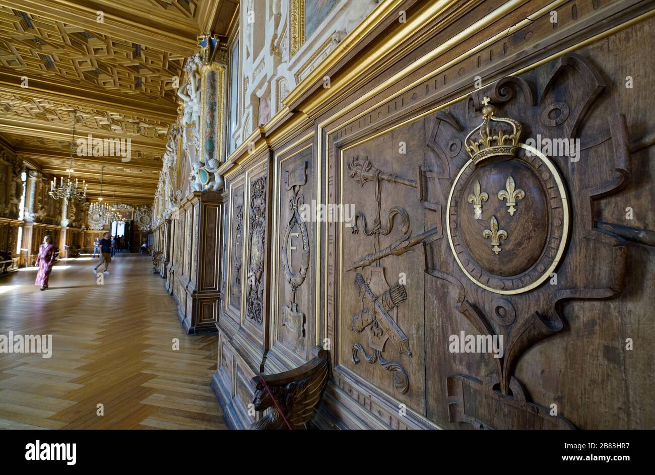 Fleur De Lis Fleur De Lys The Symbol Of French Monarchs Decorated The Wall Panel Of Francis I Gallery In Chateau Du Fontainebleau Palace Seine Et Marne France Stock Photo Alamy