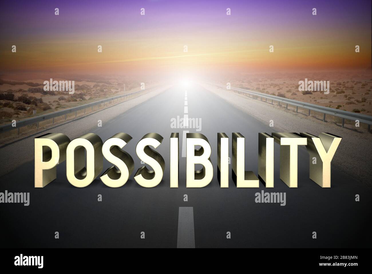Possibility concept, road - 3D rendering Stock Photo