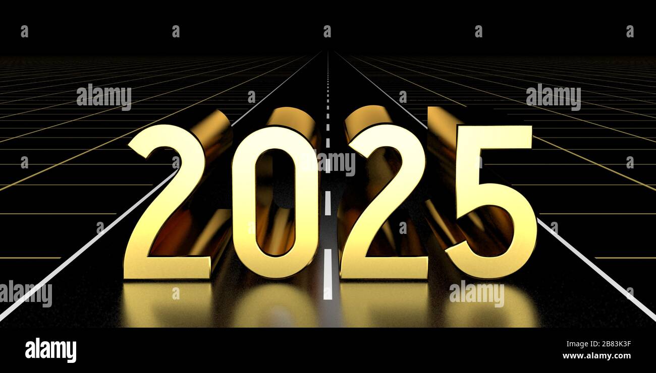 2025 concept, road 3D rendering Stock Photo Alamy