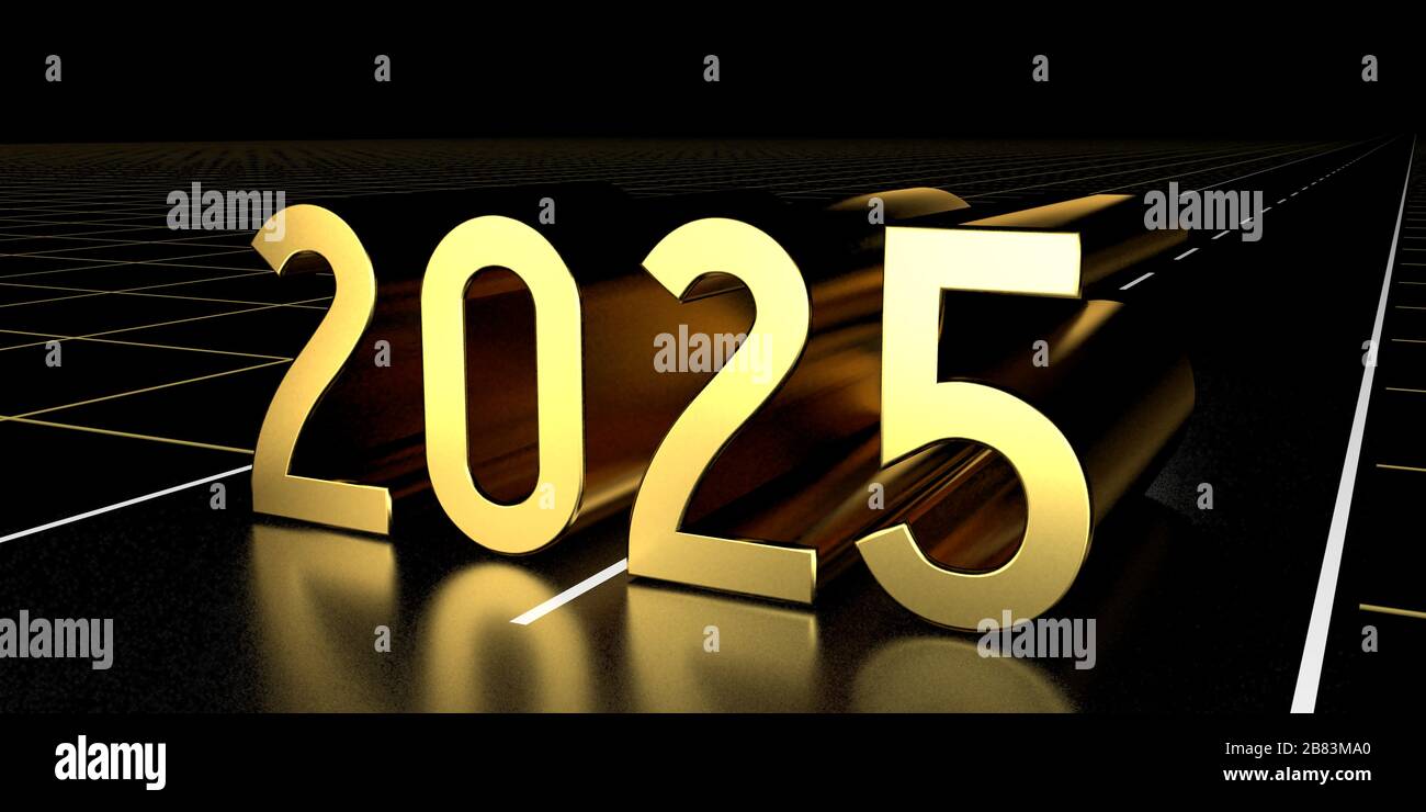 2025 concept, road 3D rendering Stock Photo Alamy