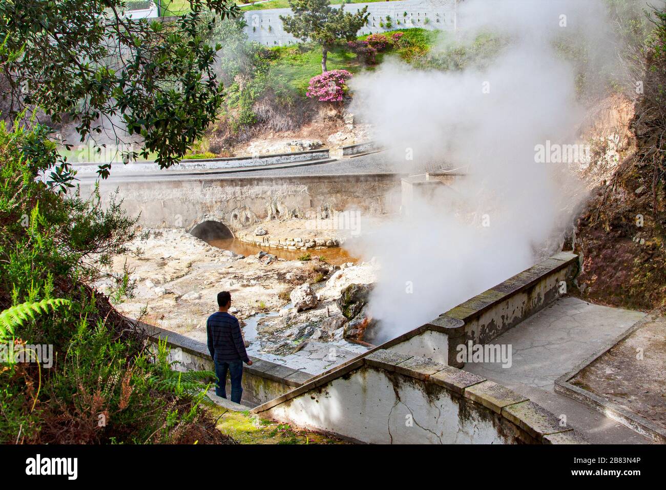 Portugal, Azores, Acores, Furnas, Caldieras, hot springs, volcanic, mineral springs, Stock Photo