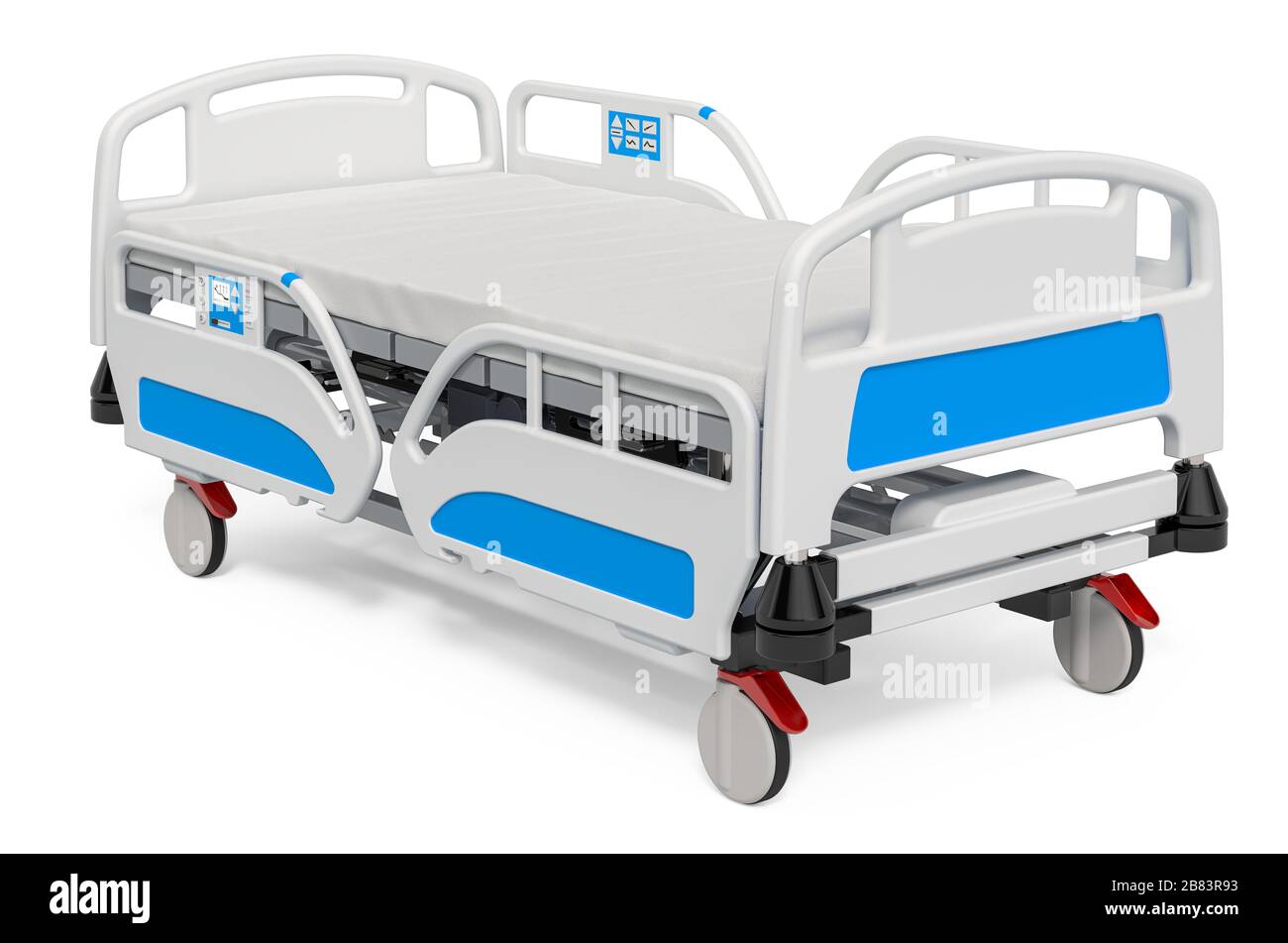 Modern adjustable hospital bed, 3D rendering isolated on white background  Stock Photo - Alamy