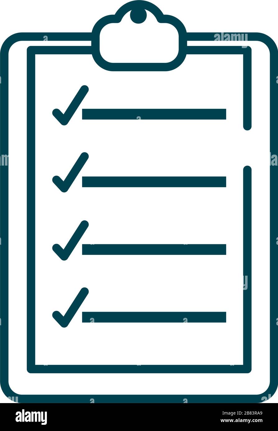 checklist report icon over white background, line style, vector ...