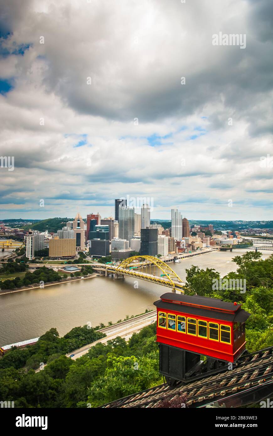 Downtown Pittsburgh from the Duquense Incline. Stock Photo