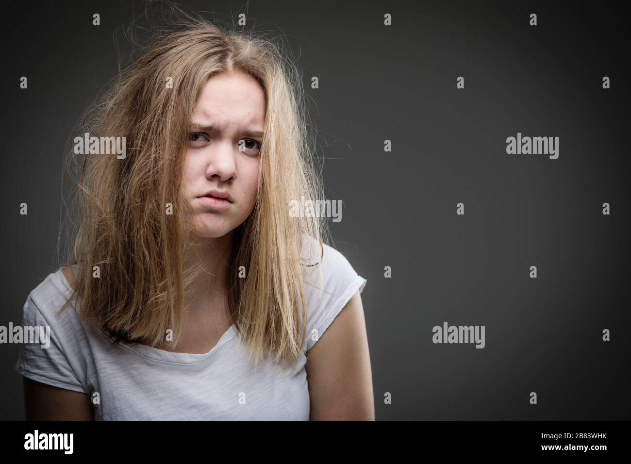 Distressed female teen - victim of domestic violence, abuse - in need ...
