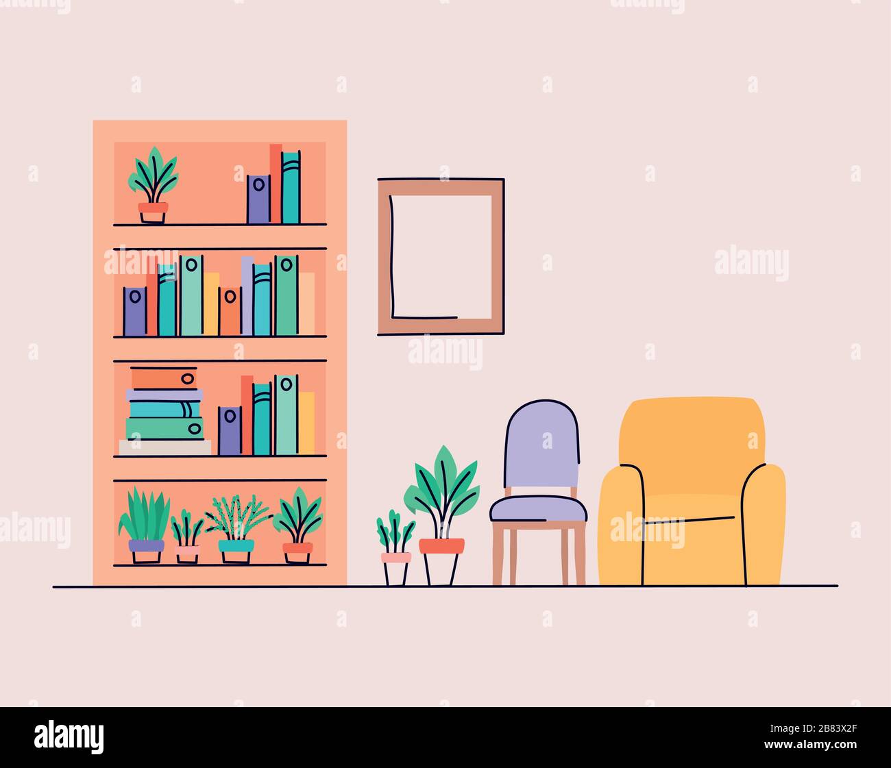 Living room with furniture and chairs vector design Stock Vector Image ...