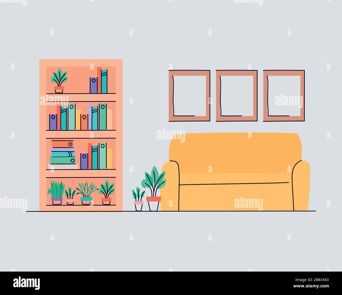 Living room with furniture and couch vector design Stock Vector Image ...