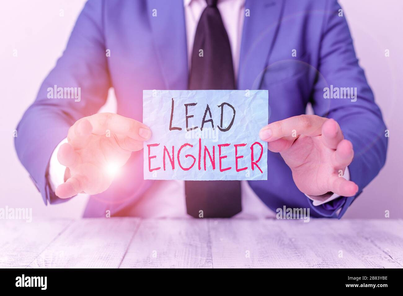 Text sign showing Lead Engineer. Business photo showcasing control his ...