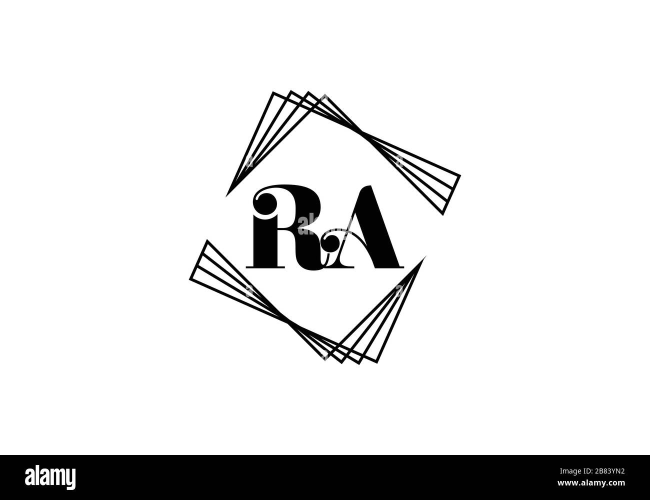 R A RA Initial Letter Logo Design Vector Template Graphic Alphabet 
