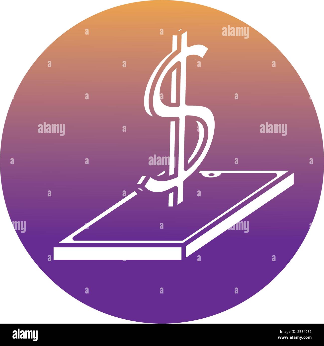 smartphone with dollar symbol block style icon Stock Vector Image & Art ...