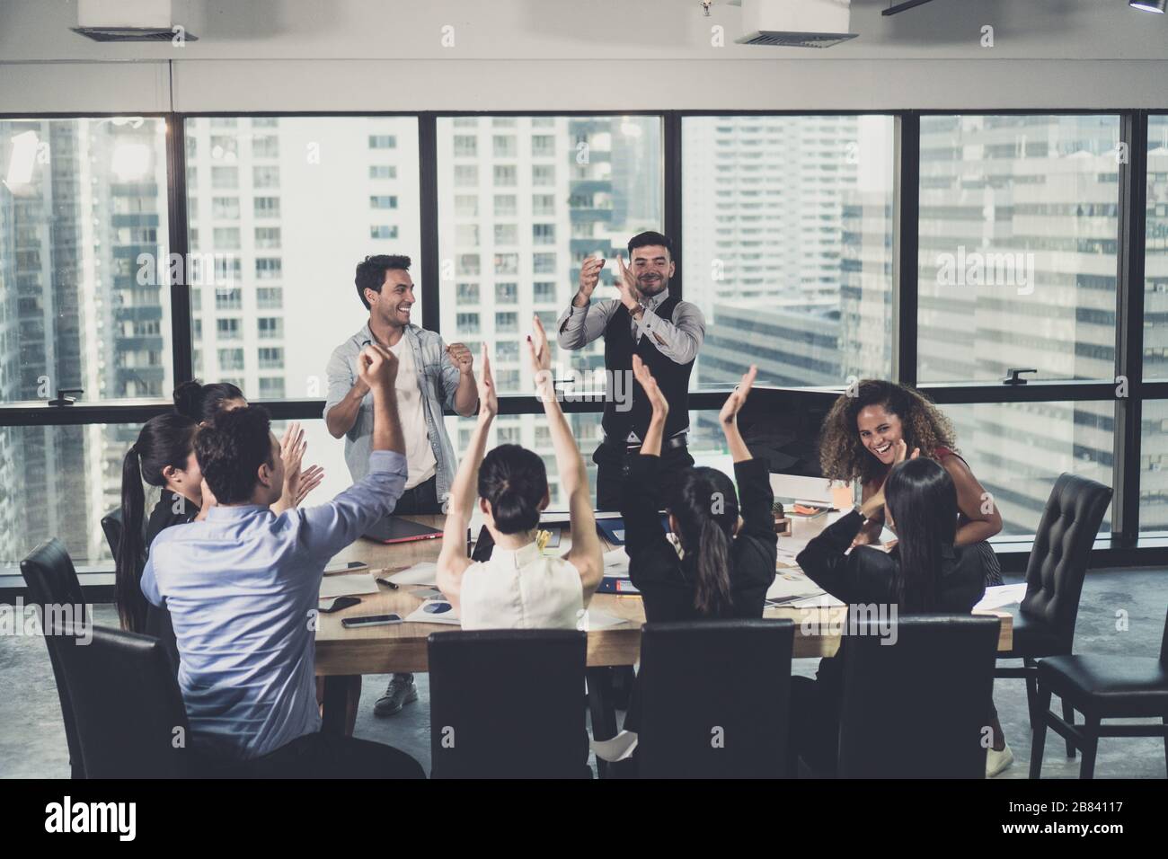 Business Team Success Achievement Arm Raised Concept Stock Photo