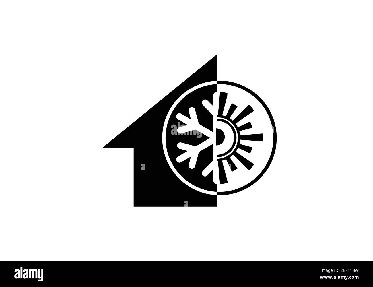 Air conditioner logo sign symbol, Hot and cold symbol black and white Stock Vector Image & Art