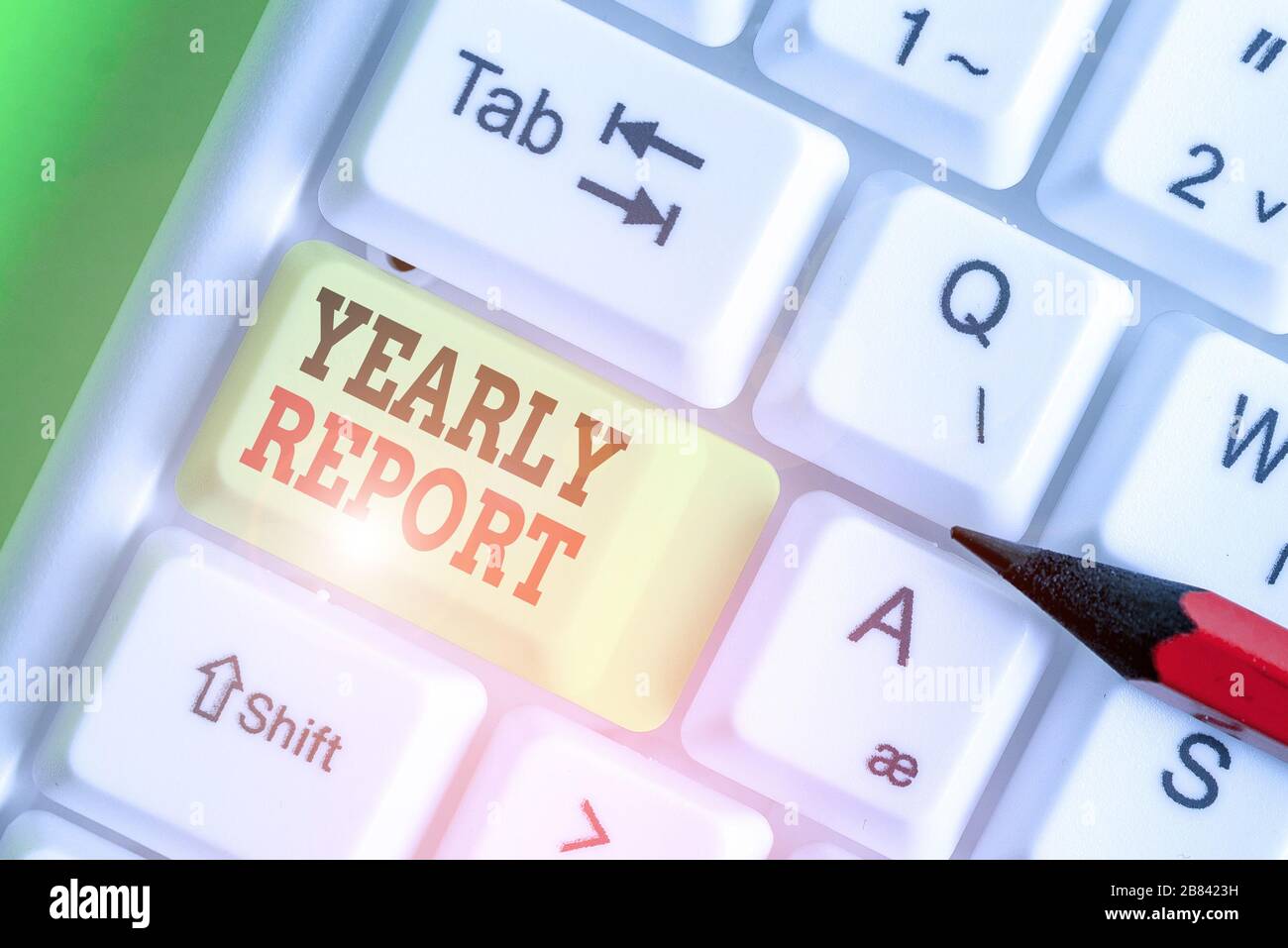 Writing note showing Yearly Report. Business concept for Financial ...