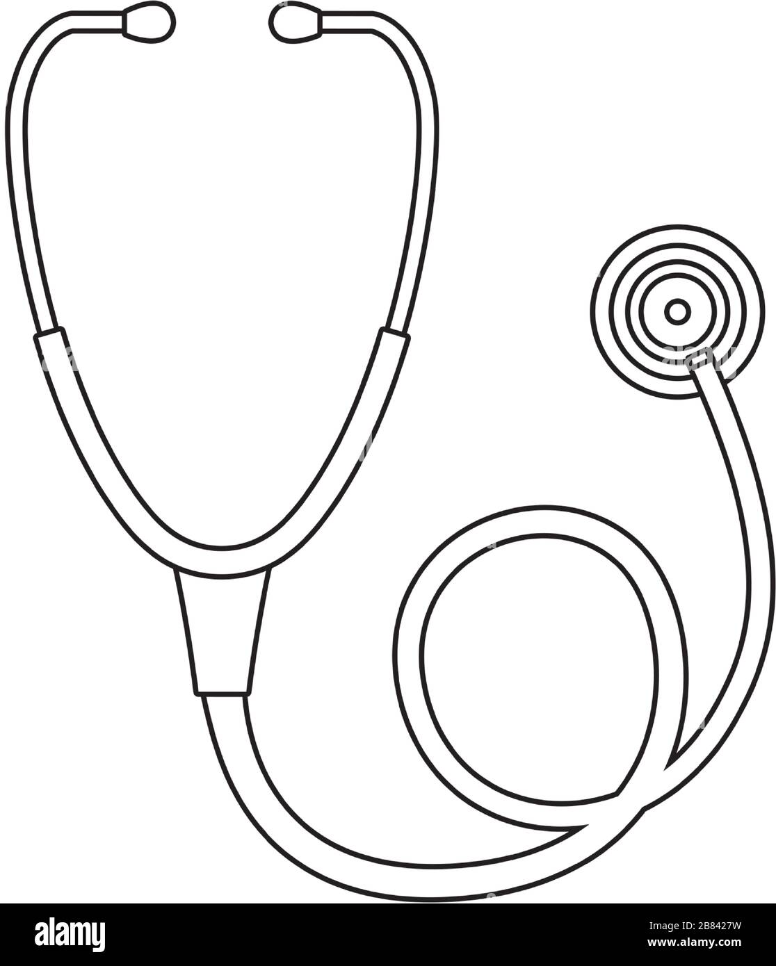 stethoscope cardio device isolated icon Stock Vector