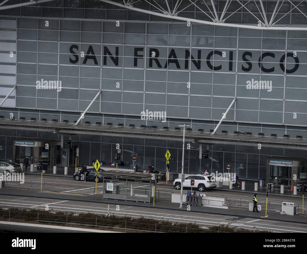 San Francisco, USA. 19th Mar, 2020. The International Terminal shows little activity at San Francisco International Airport in San Francisco on Thursday, March 19, 2020. Minimal passenger traffic is arriving or departing SFO as the Bay Area starts a three week shutdown because of Coronavirus. Photo by Terry Schmitt/UPI Credit: UPI/Alamy Live News Stock Photo