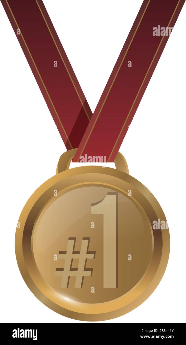 Medal Award With One Number Stock Vector Image & Art - Alamy