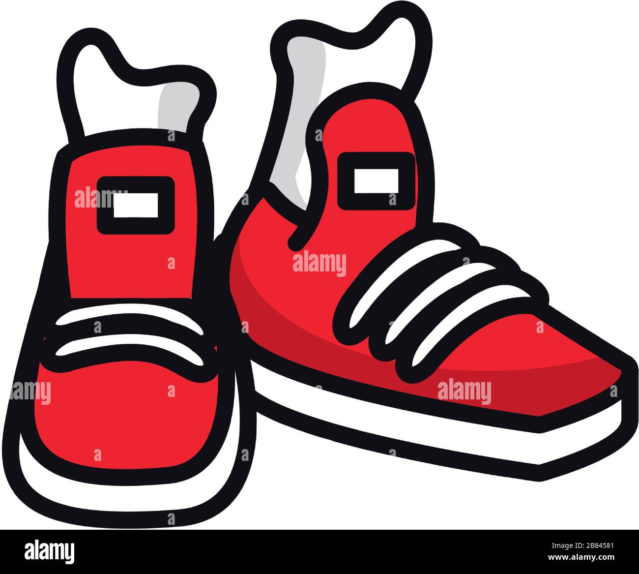 tennis shoes young style icon Stock Vector