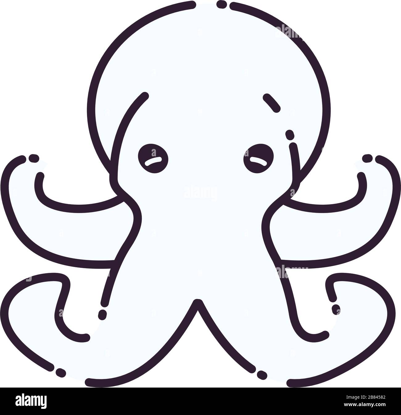 Octopus line style icon design Sea life ecosystem fauna ocean ...