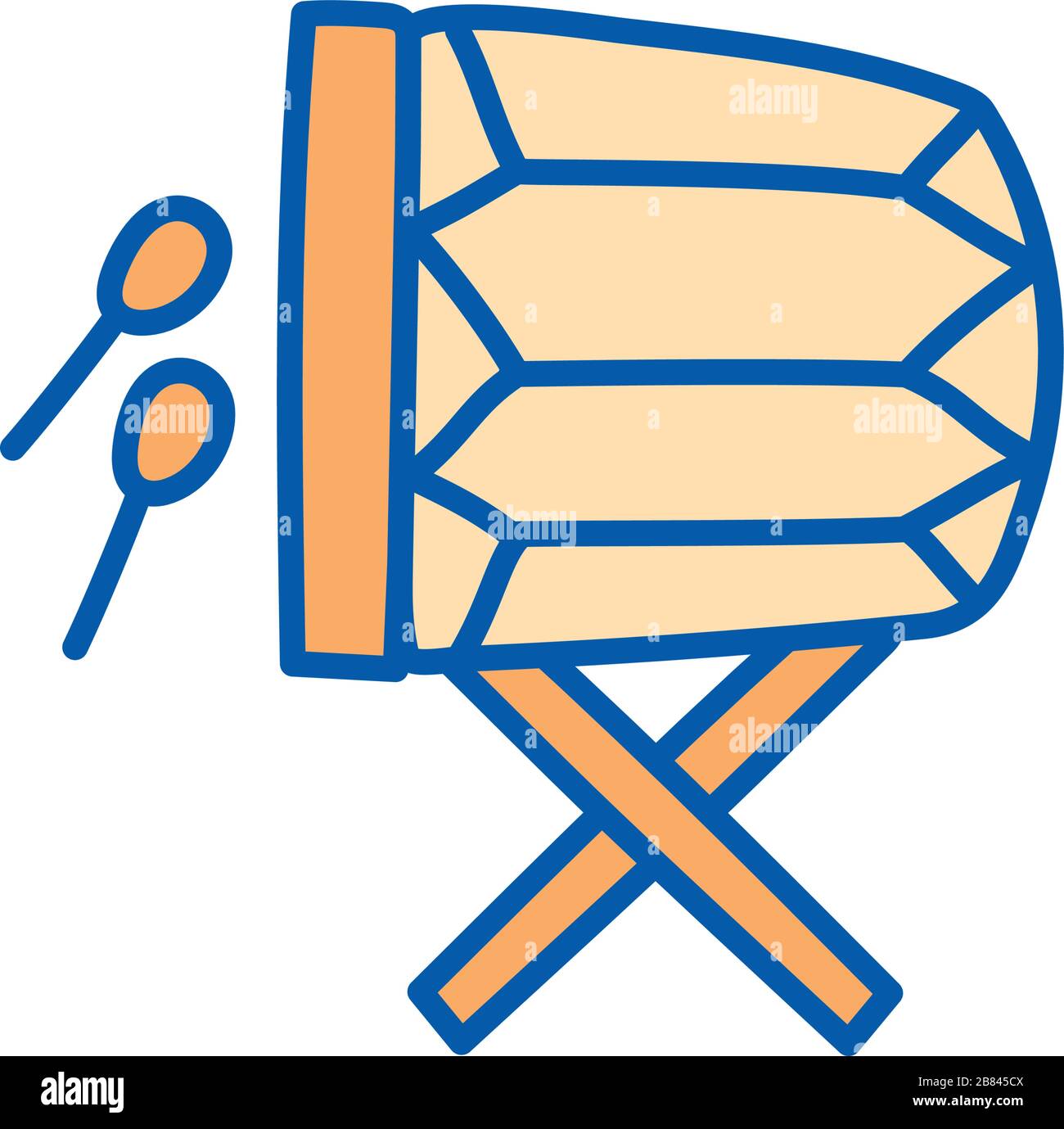 Isolated drum instrument line and fill style icon vector design Stock ...