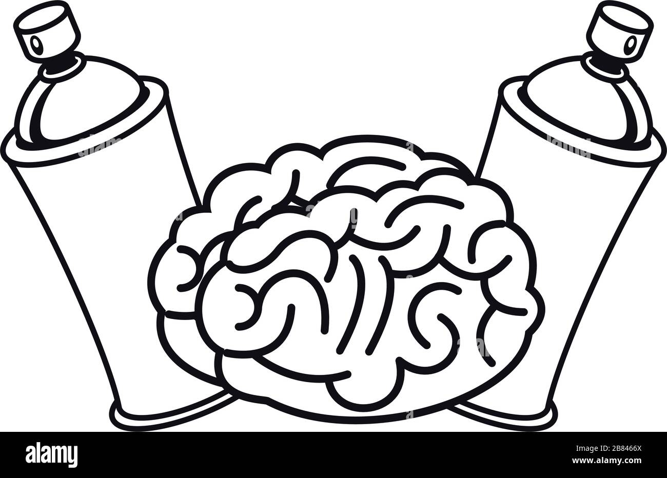 brain organ with spray paint bottles Stock Vector Image & Art Alamy