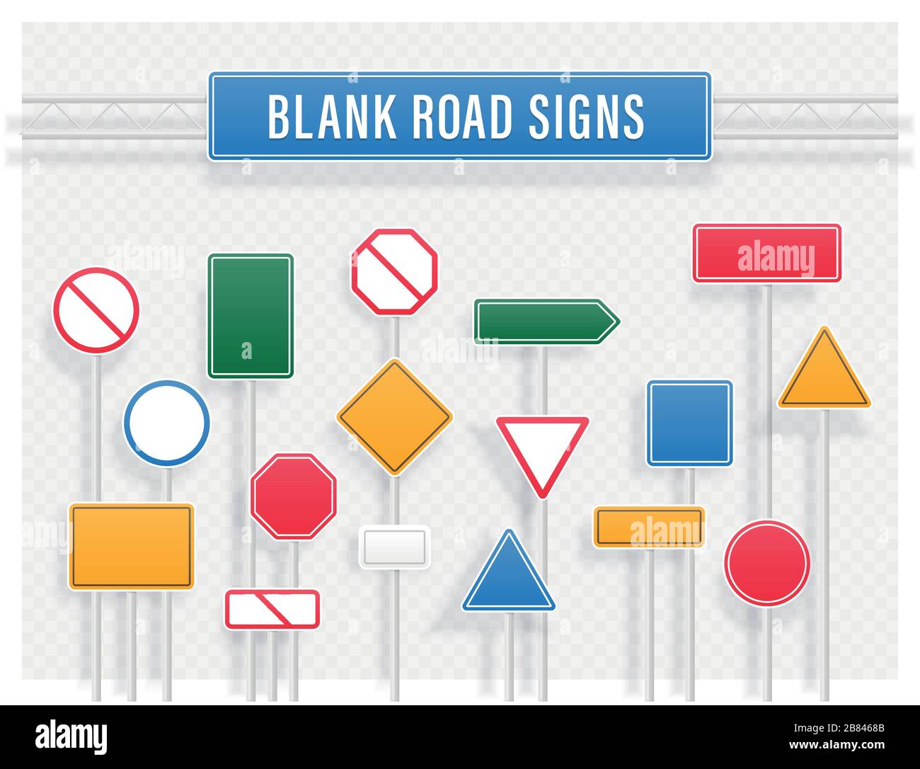 Collection various road signs Cut Out Stock Images & Pictures - Alamy