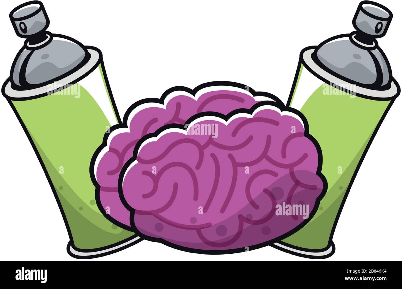 brain organ with spray paint bottles Stock Vector Image & Art Alamy