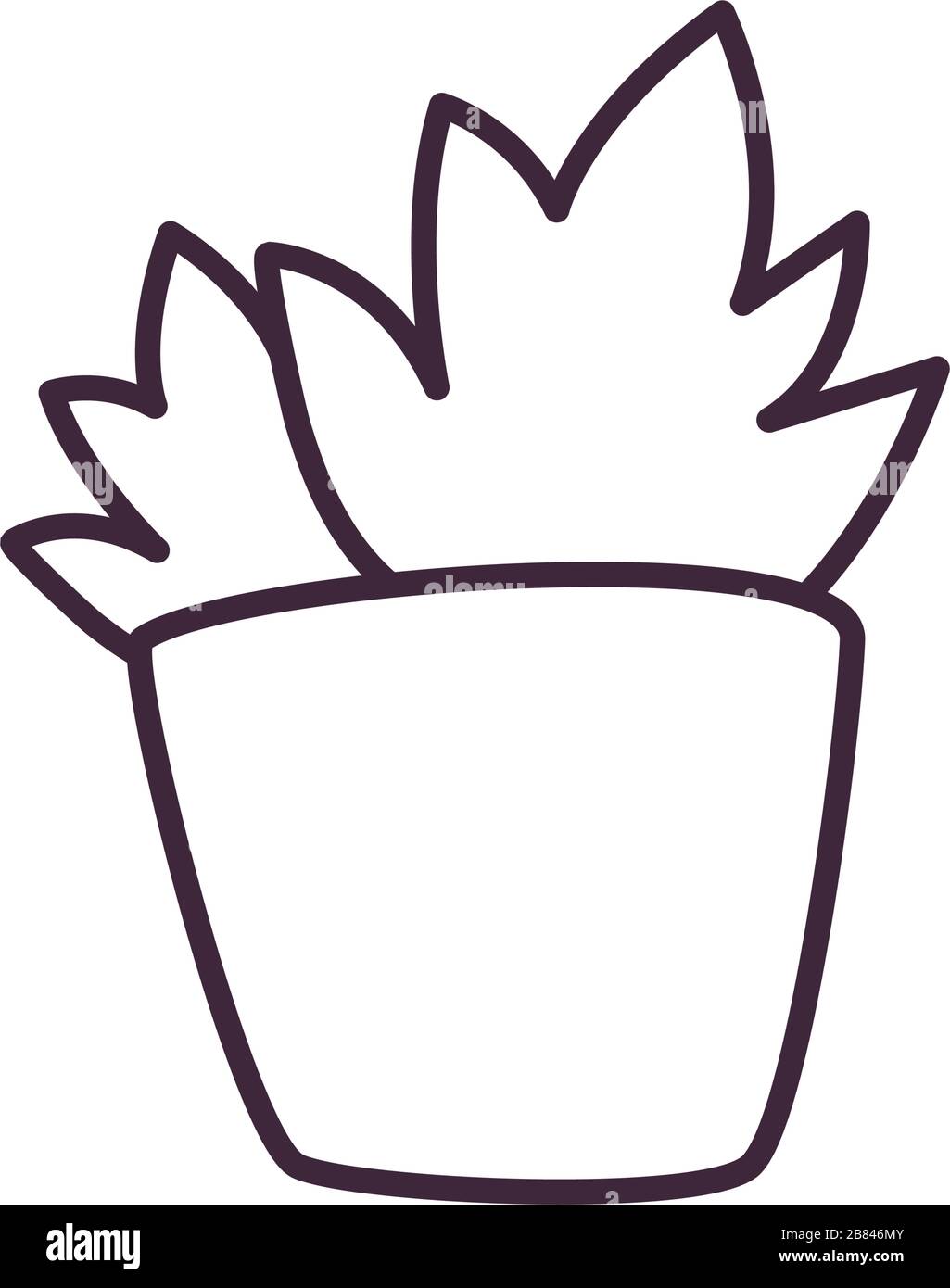 Plant inside pot line style icon design of Floral nature garden ...