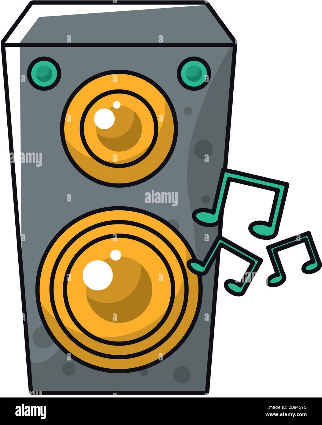 speaker sound audio device with music notes Stock Vector Image & Art ...