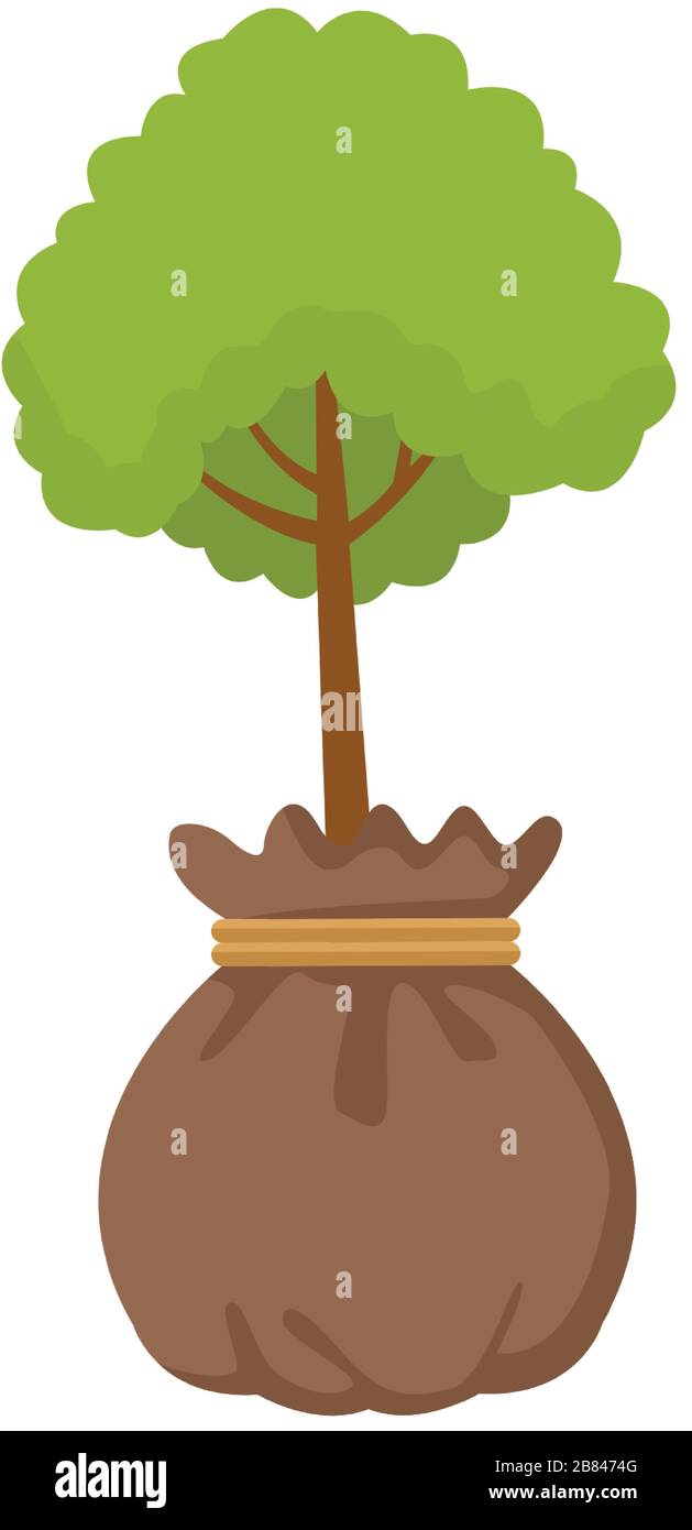 tree plant in bag nature icon Stock Vector Image & Art - Alamy