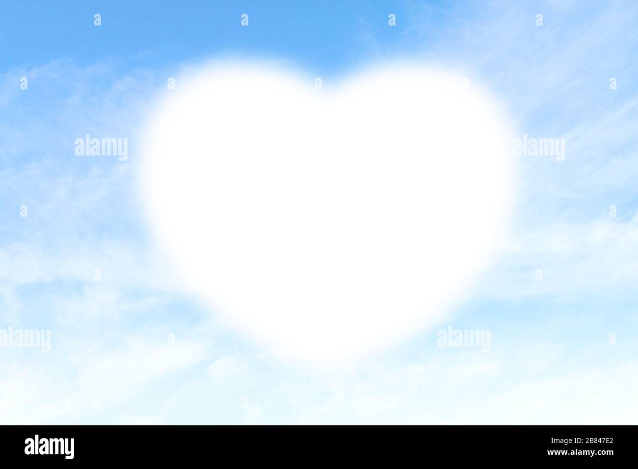Clouds Heart shape white soft on Sky Blue background, Heart-shaped on ...