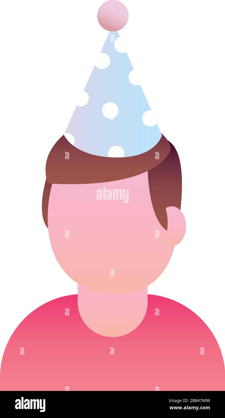 boy with hat gradient style icon design, Party celebration event happy ...