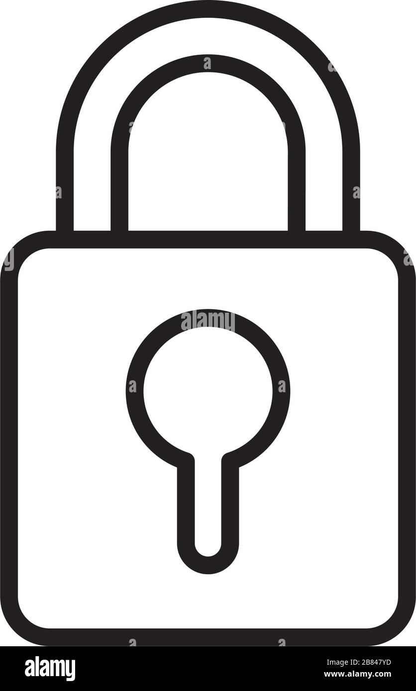 safe secure padlock line style icon Stock Vector Image & Art - Alamy