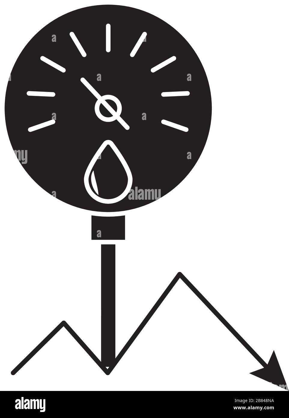 gasoline gauge with arrow down flat style Stock Vector Image & Art Alamy