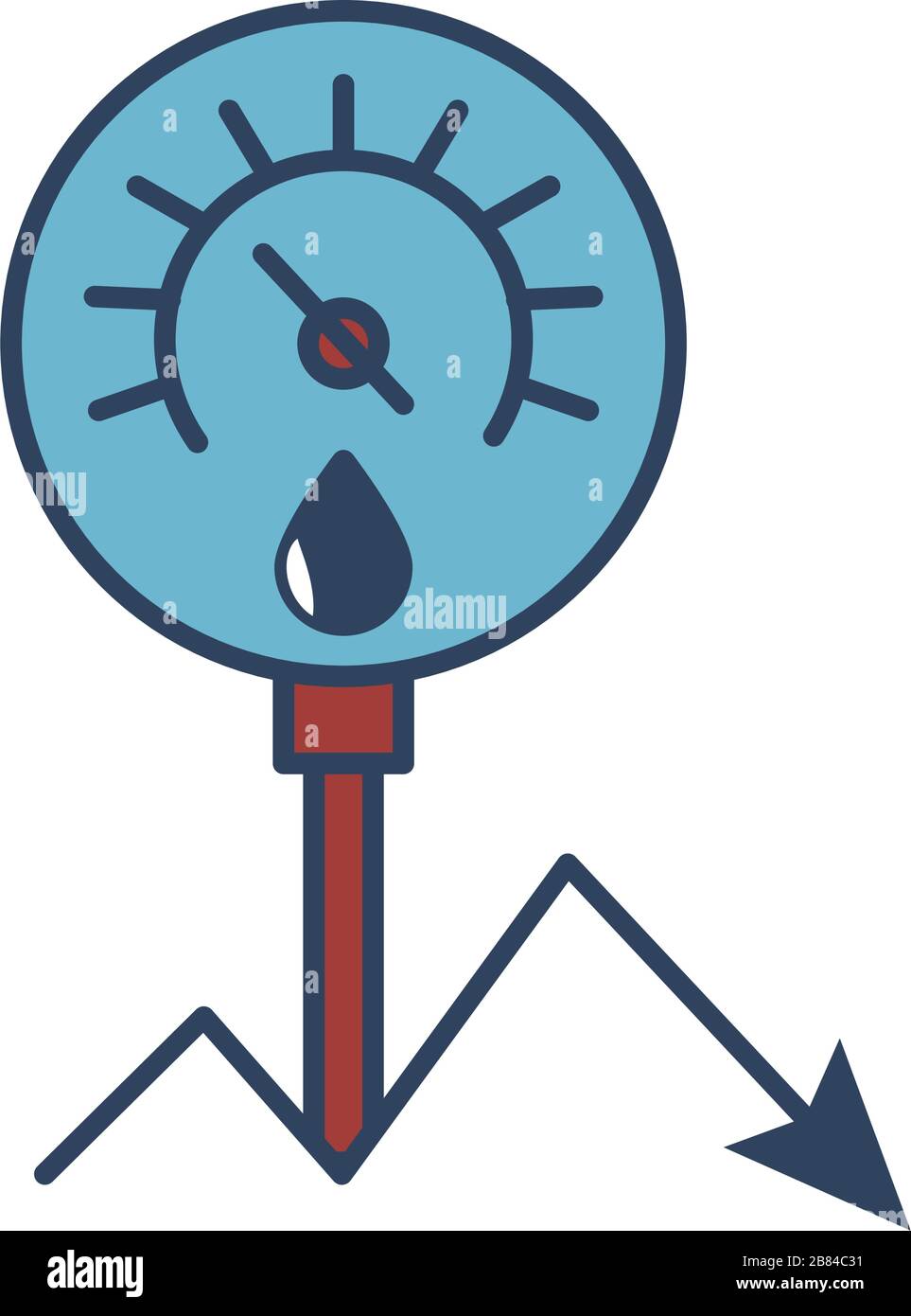 gasoline gauge with arrow down fill style Stock Vector Image & Art Alamy