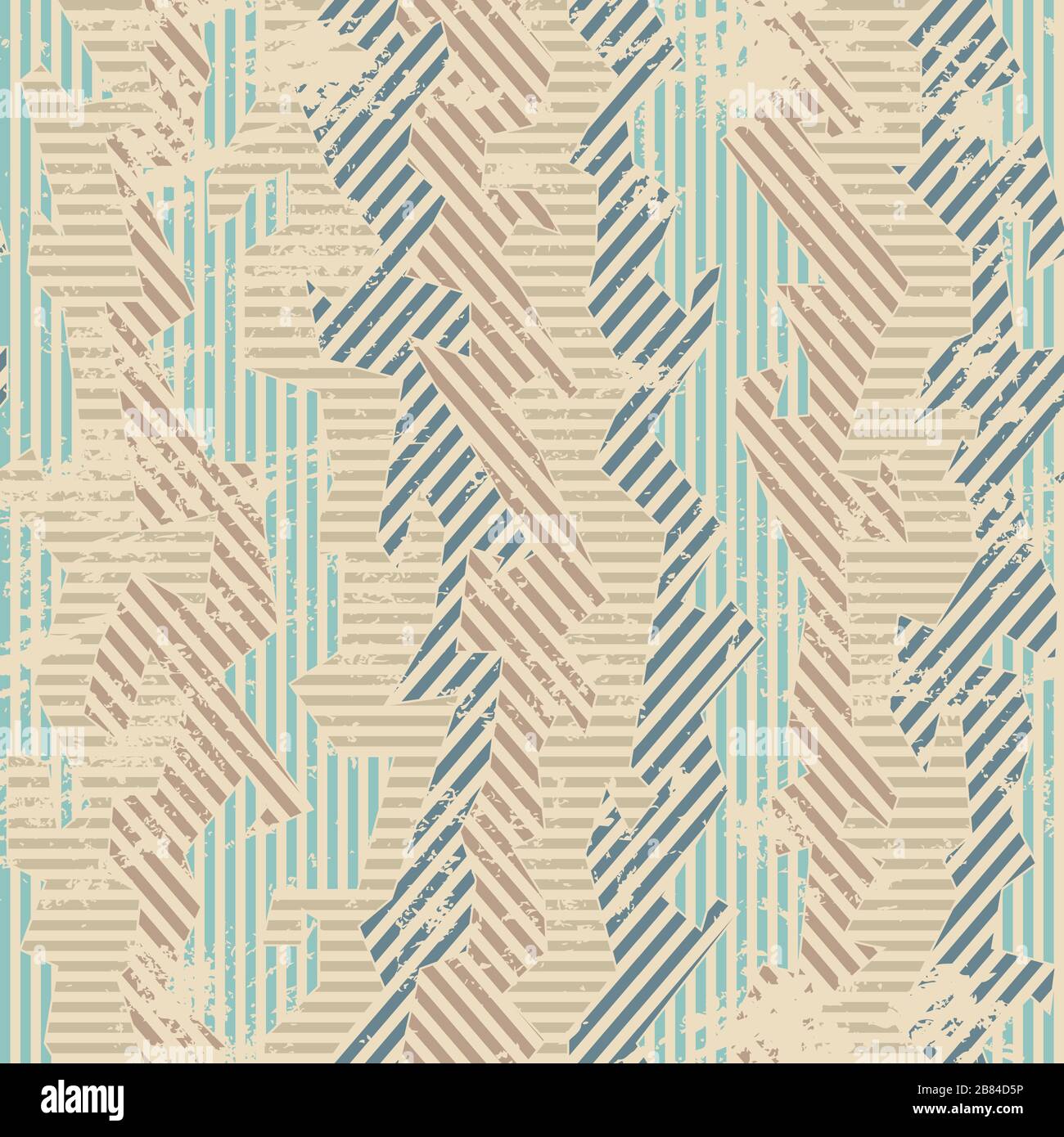 vintage fabric seamless patten with grunge effect Stock Vector
