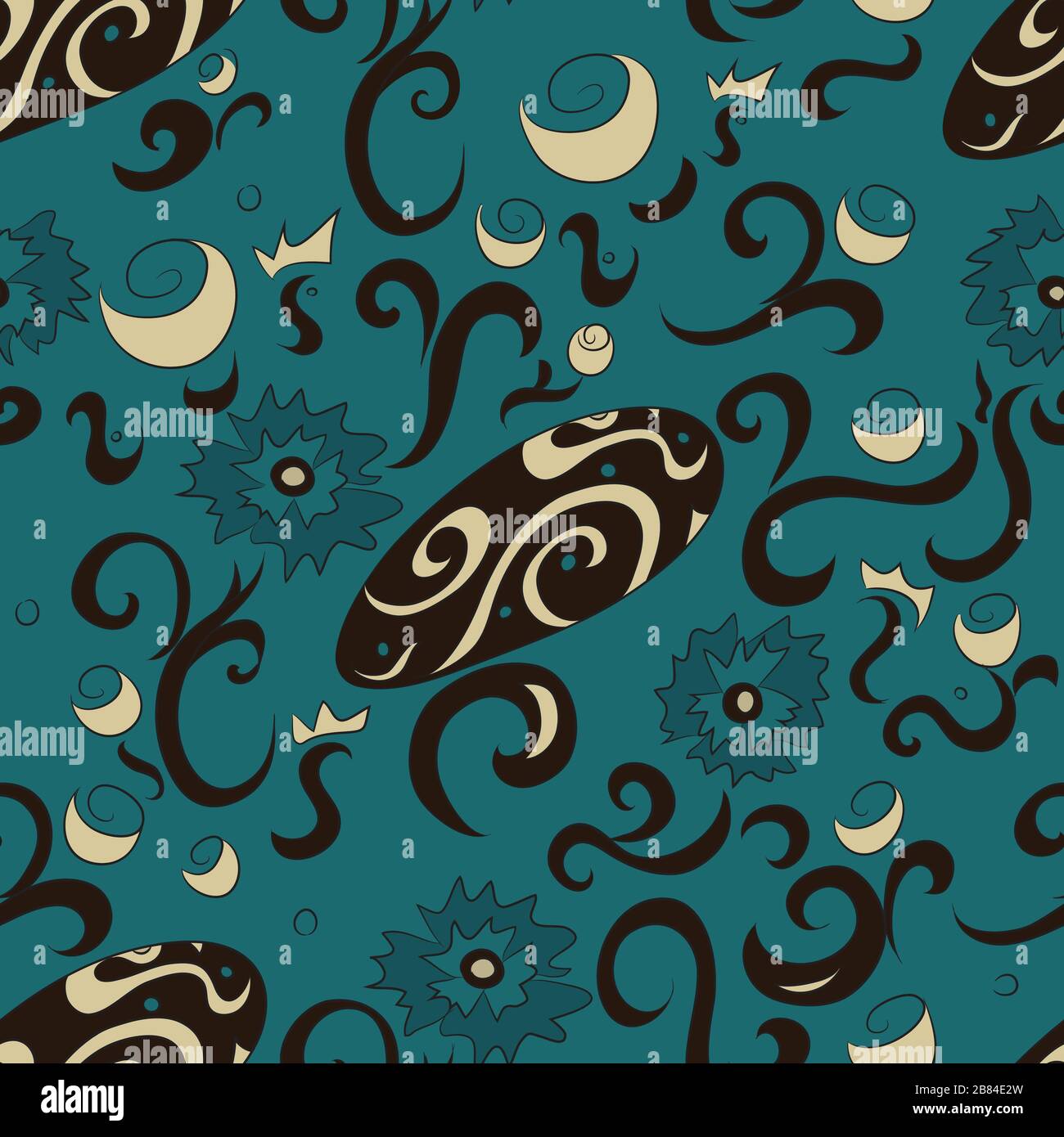 Abstract blue flowers seamless Stock Vector Image & Art - Alamy