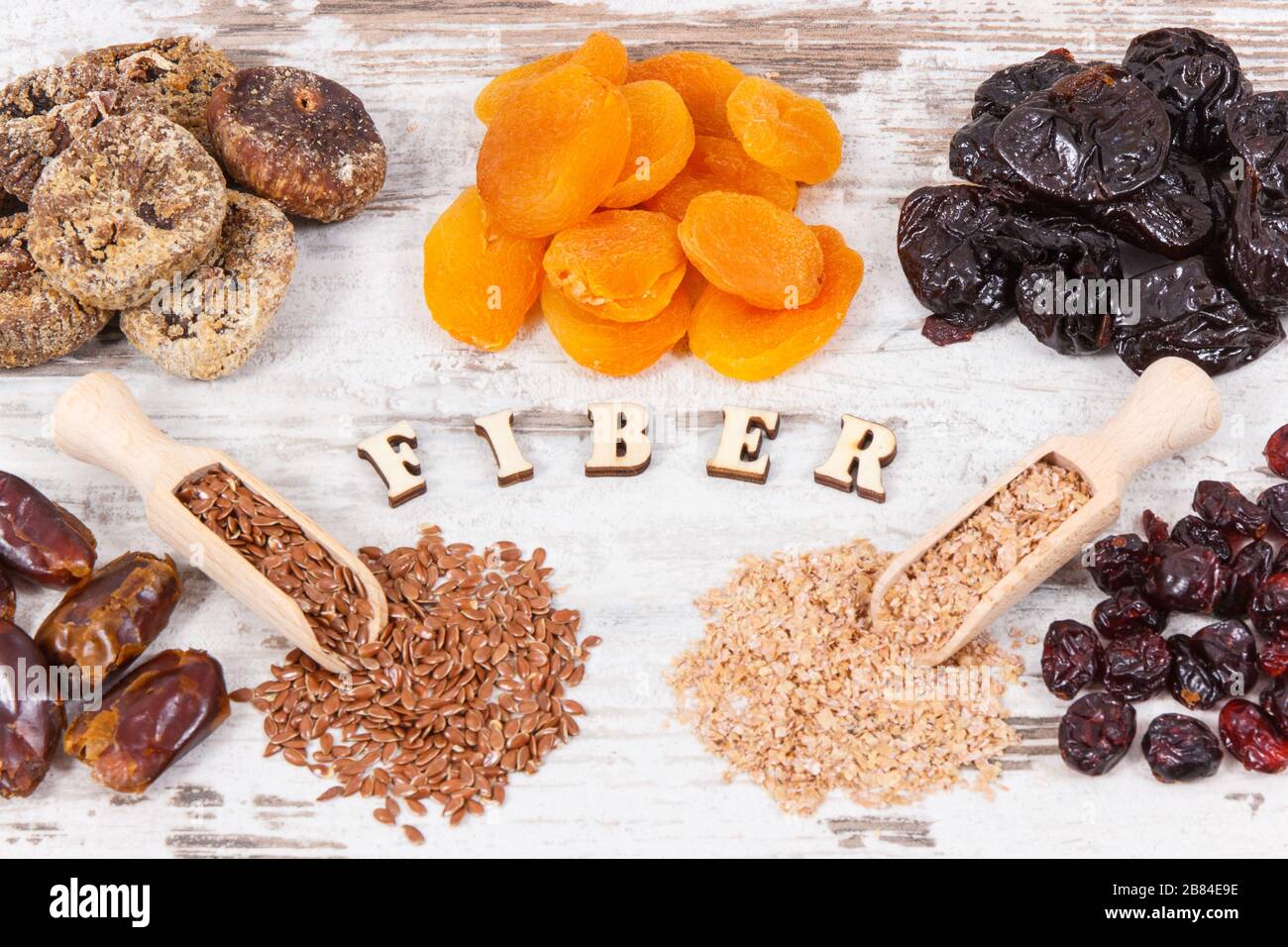 Fresh food containing vitamins and dietary fiber, natural sources of