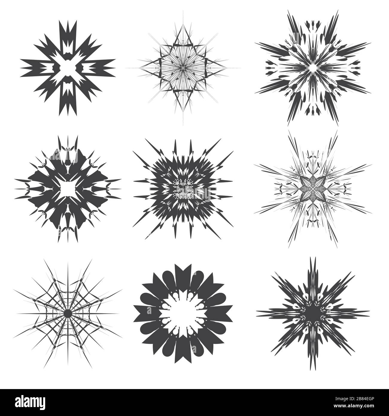 abstract black and white signs Stock Vector
