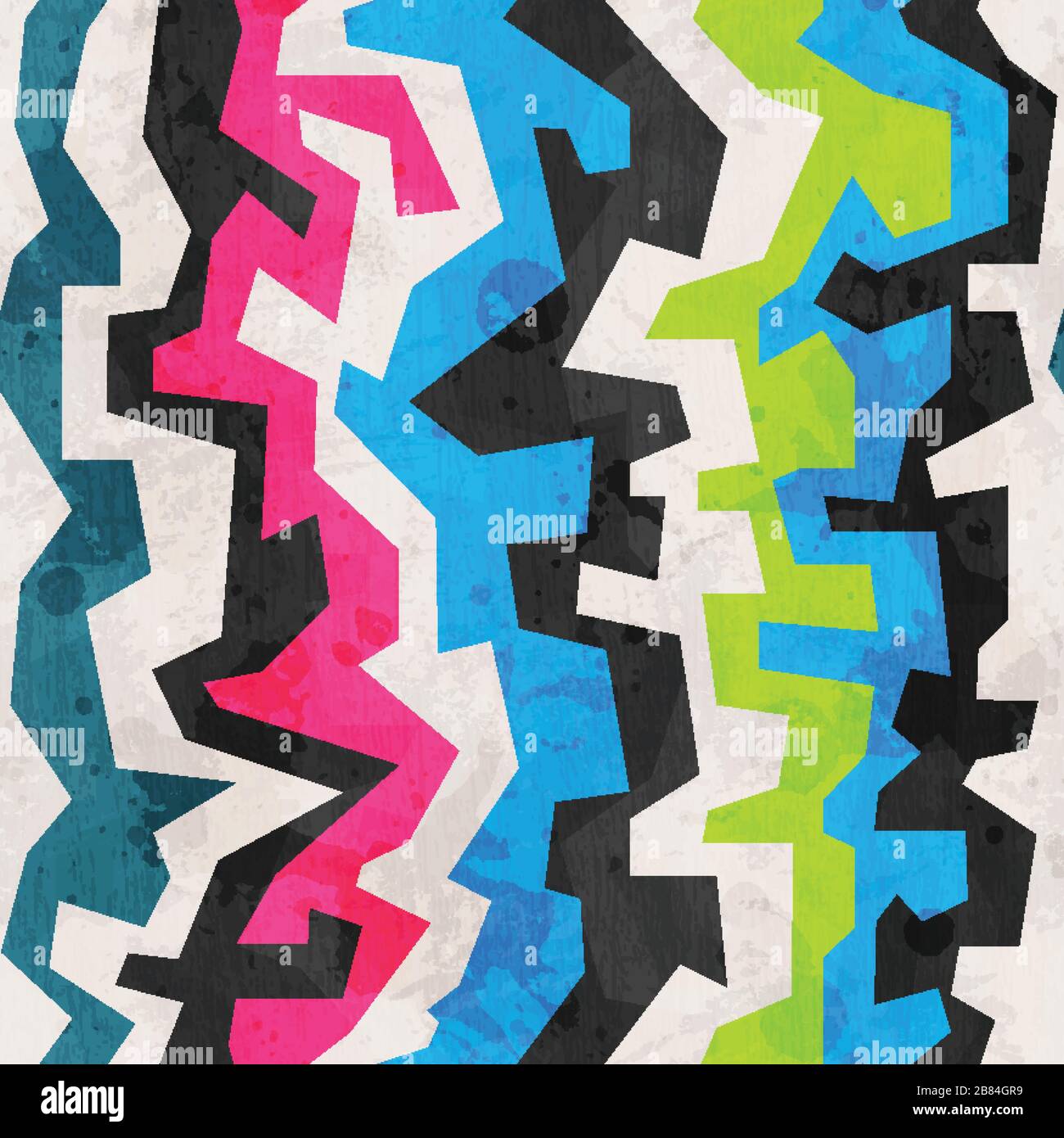 abstract colored geometric grunge seamless pattern Stock Vector
