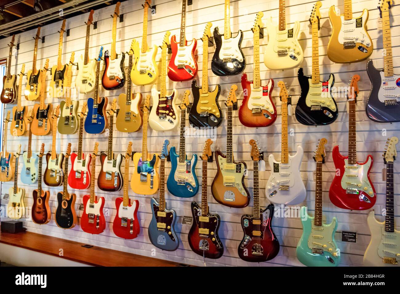 Miami, United States of America - November 30, 2019: guitars at Walt Grace Vintage  Guitars shop at Miami, United States of America Stock Photo - Alamy