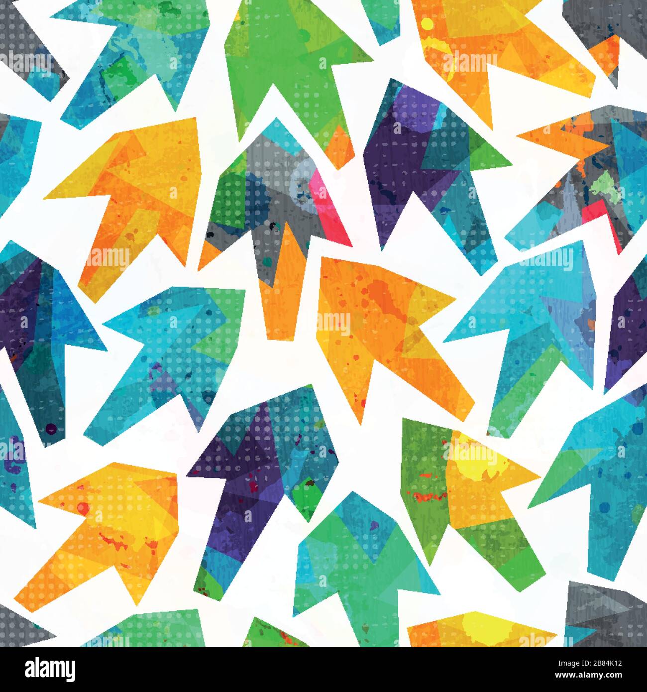 arrows seamless pattern with grunge effect Stock Vector