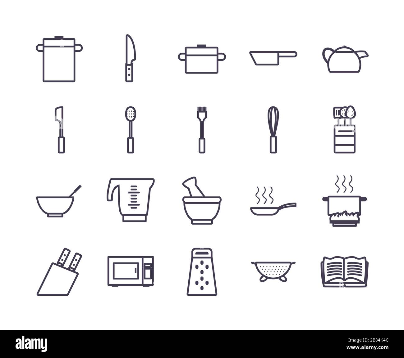 gradient style icon set design, kitchen cook eat food restaurant home ...