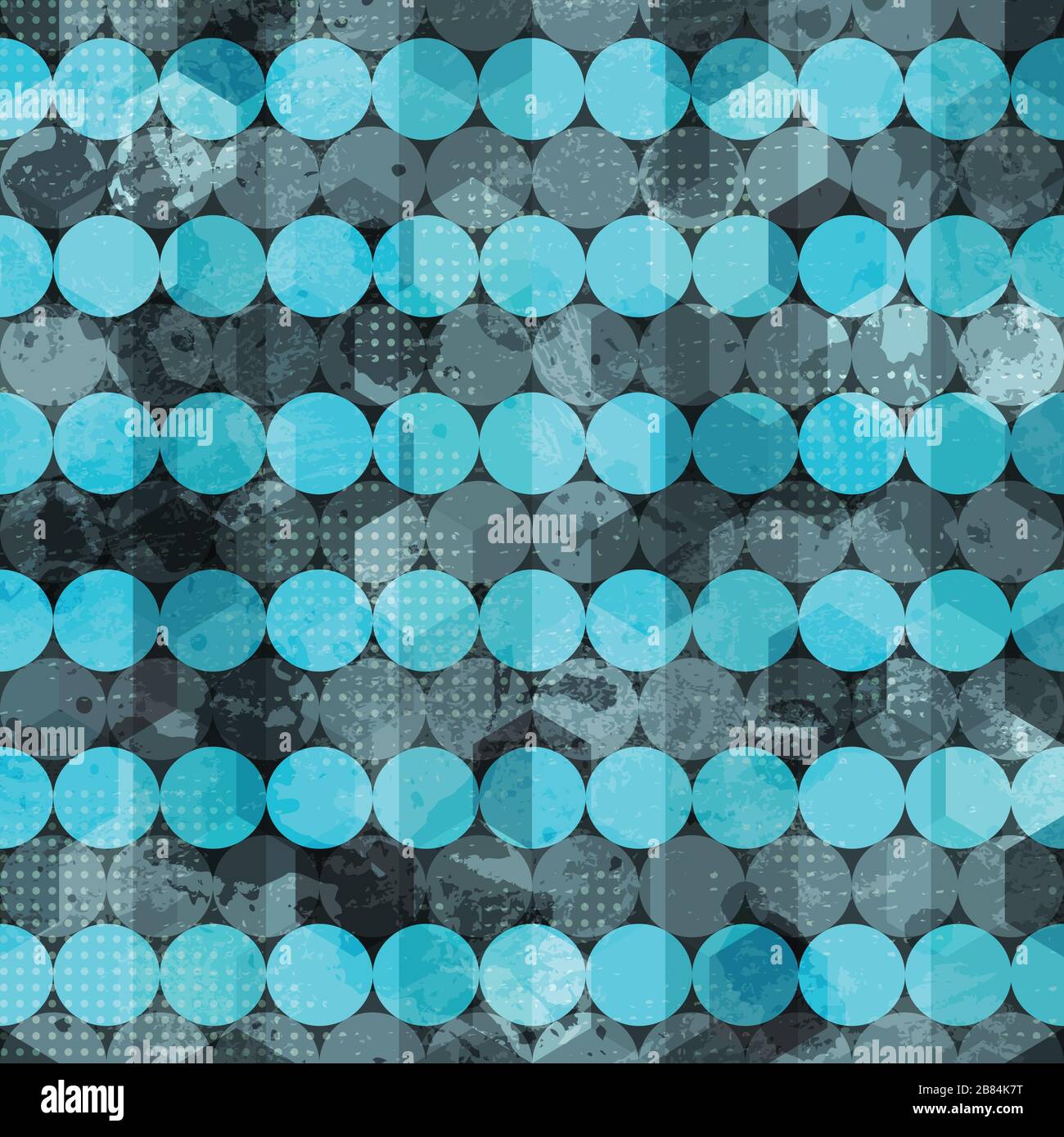 blue circles grunge seamless pattern Stock Vector