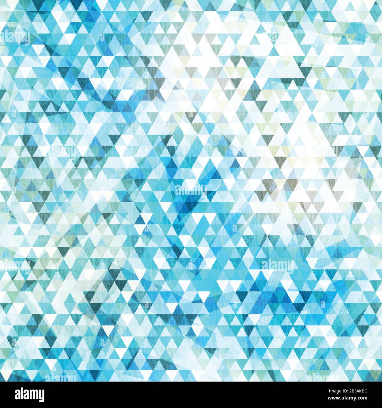 blue triangle seamless texture with grunge effect Stock Vector