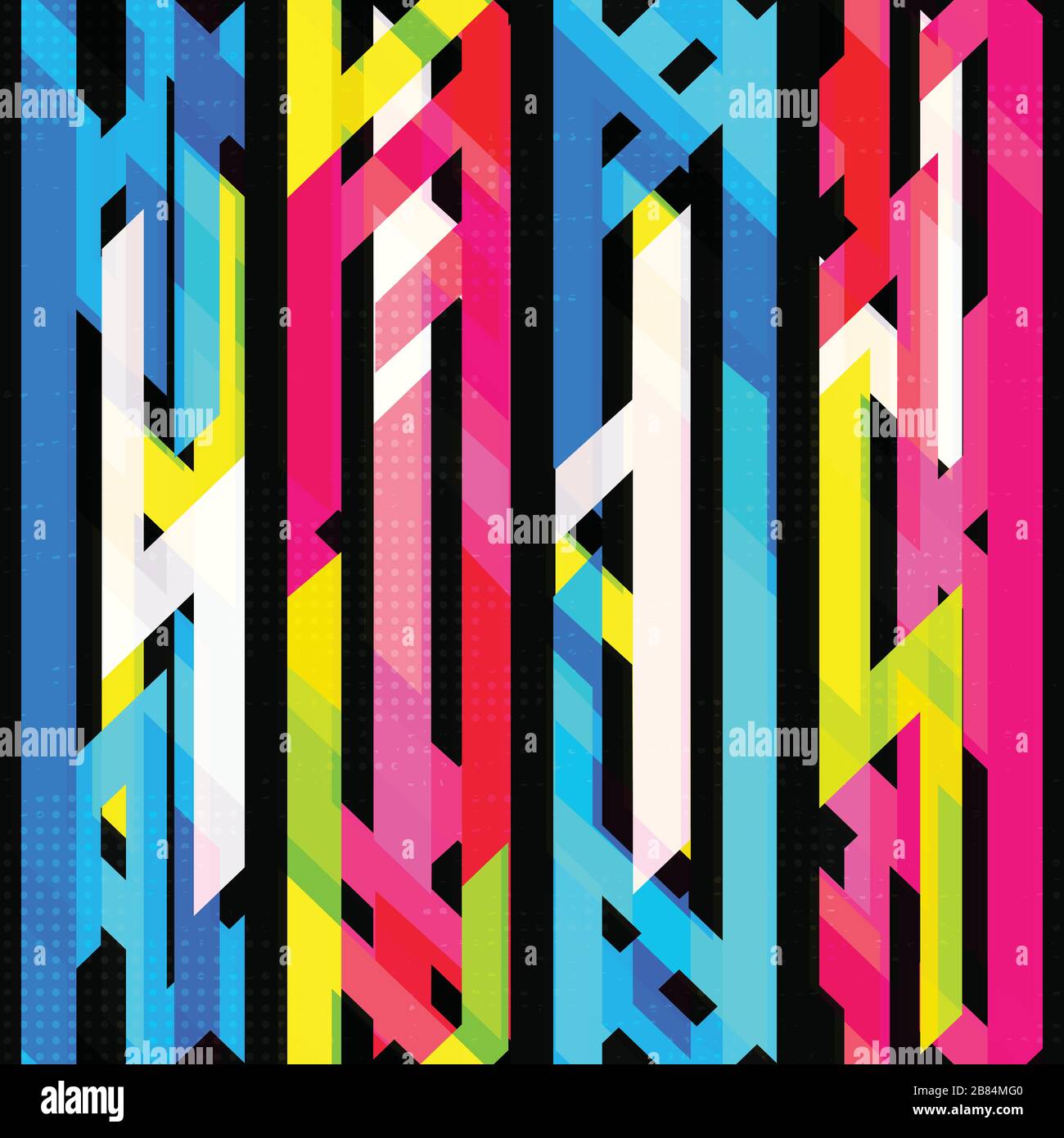 bright neon seamless pattern with grunge effect Stock Vector