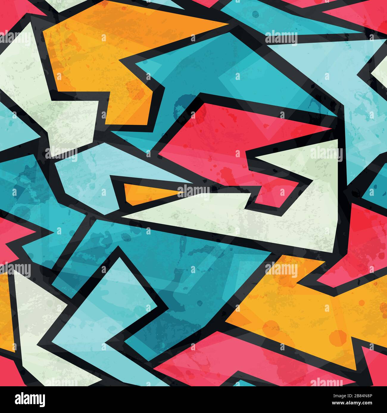 colored graffiti grunge seamless pattern Stock Vector