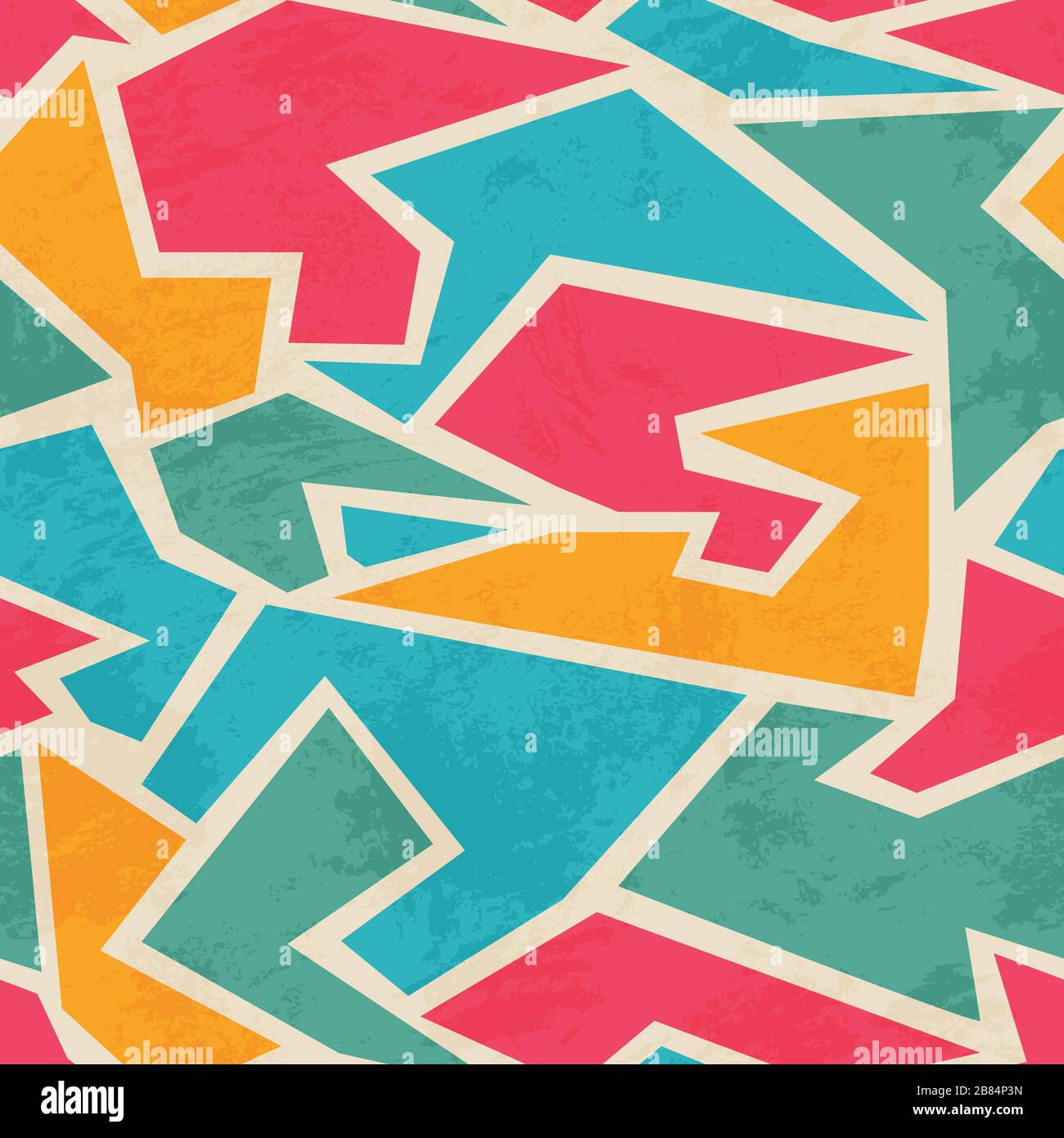 colored mosaic seamless pattern with grunge effect Stock Vector