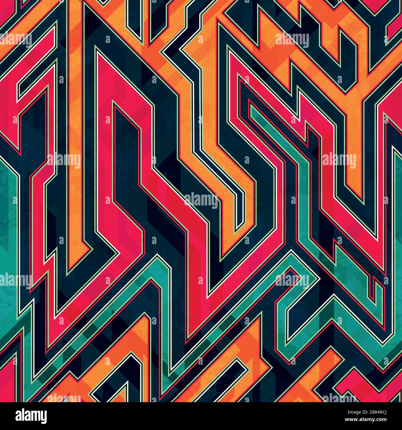 fantastic maze seamless pattern Stock Vector